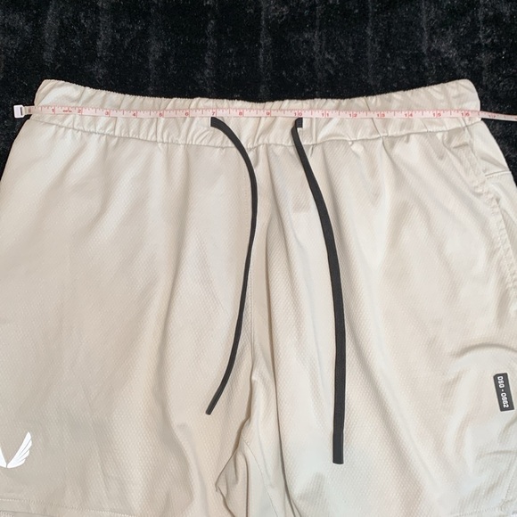 ASRV Lined Shorts Mens Medium Off White Drawstring Athletic Activewear DSG-0662 - Picture 6 of 8